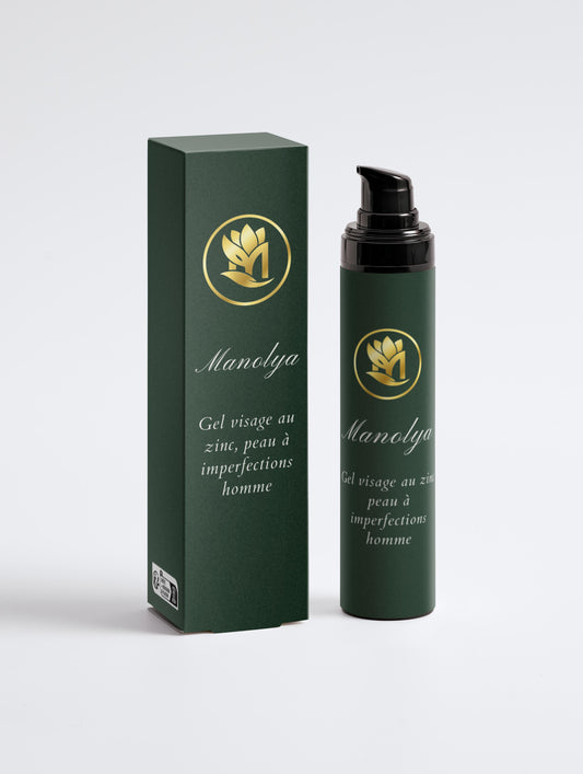 Gel visage au zinc  peau à imperfections, pour hommes