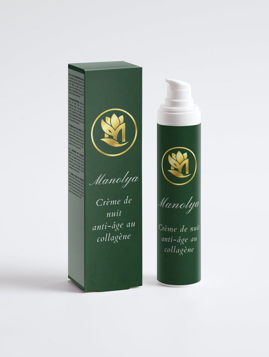 Crème de Nuit Anti-Âge, au collagène, 50ml