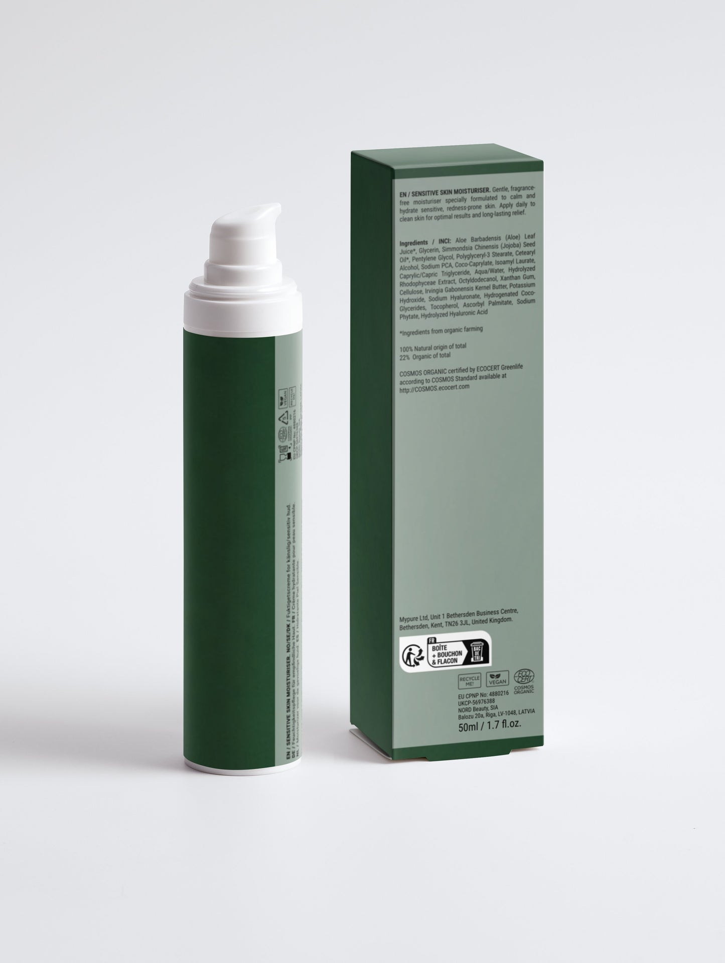 Crème hydratante pour peaux sensibles, sans parfum, 50ml